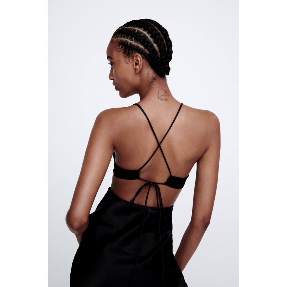 Zara black maxi dress with cut outs - Picture 10 of 15